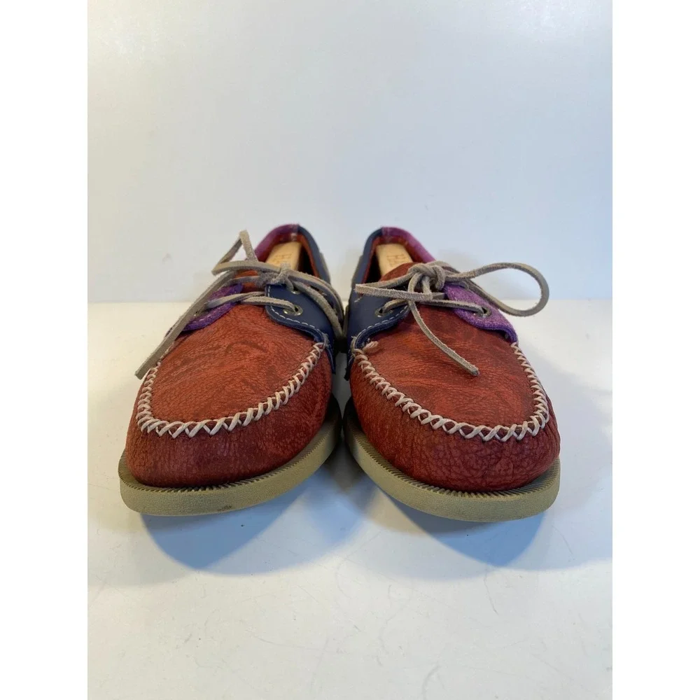 Sperry Top-Sider leather boat shoes Men's 8 Non-Marking Red, Purple, Blue